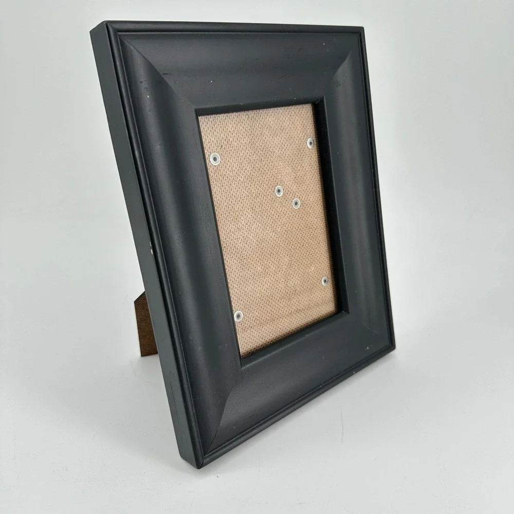 Matte Black Beveled Wood Picture Frame for 4x6 Photo Tabletop Display